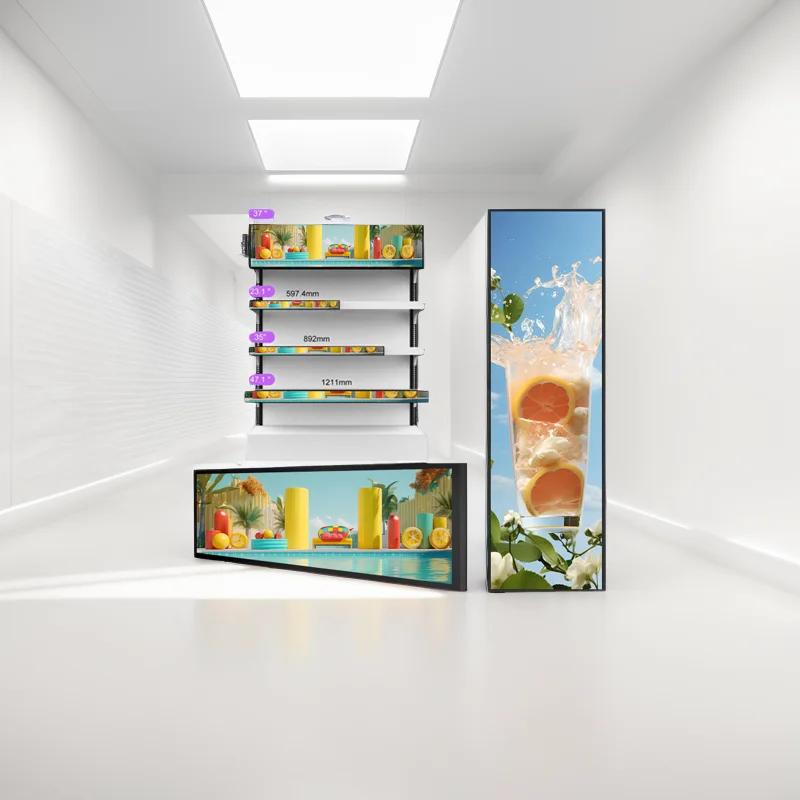 

SenKe Customized Bar LCD Display Shelf Touch Bar Screen Stretch LCD Bar Display