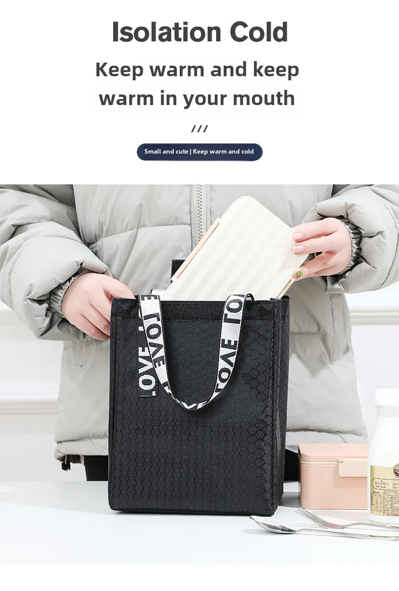 Navy Forest Lunchbox, große Kapazität, tragbar, isoliert, Thermo-Lunch-Tasche aus Oxford-Stoff, Lebensmittelaufbewahrung, Picknick-Tasche für Damen und Herren – Detail 4