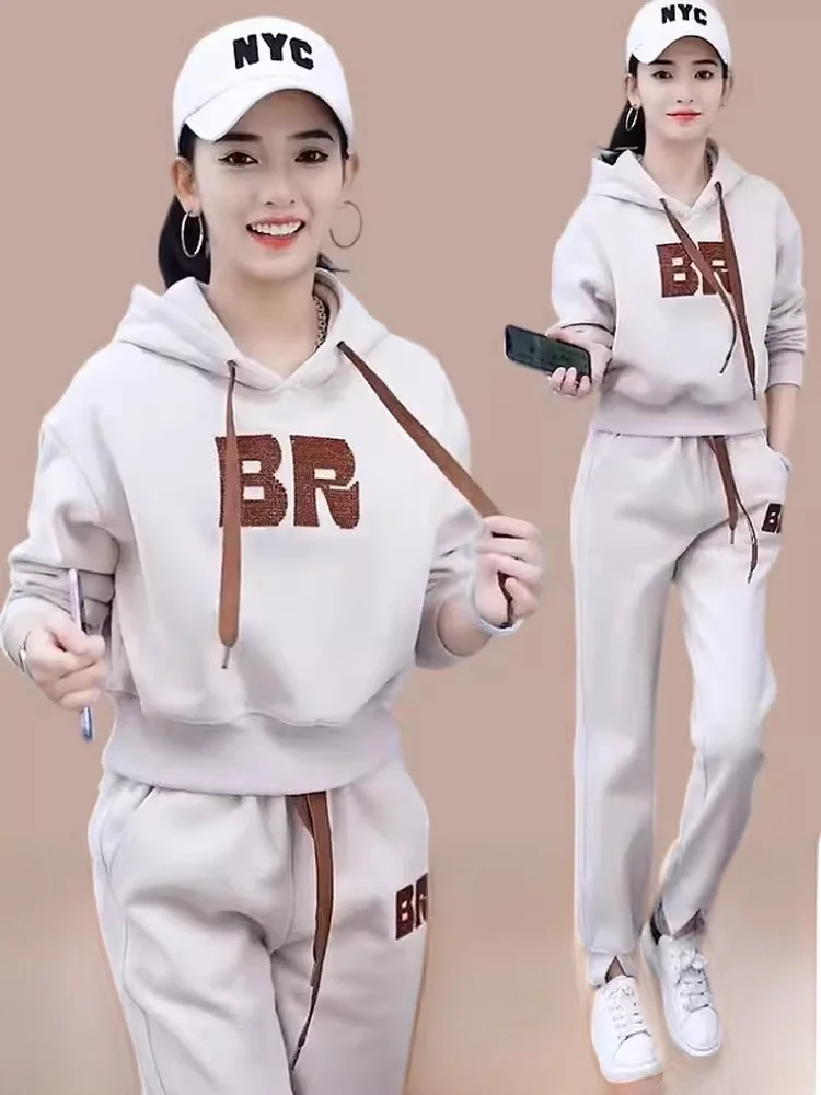 

Spring Autumn 2025 Ladies Sportswear Set Casual Faionable Two-Piece Sweatirt Cact Trendy Long Pants Long Sve