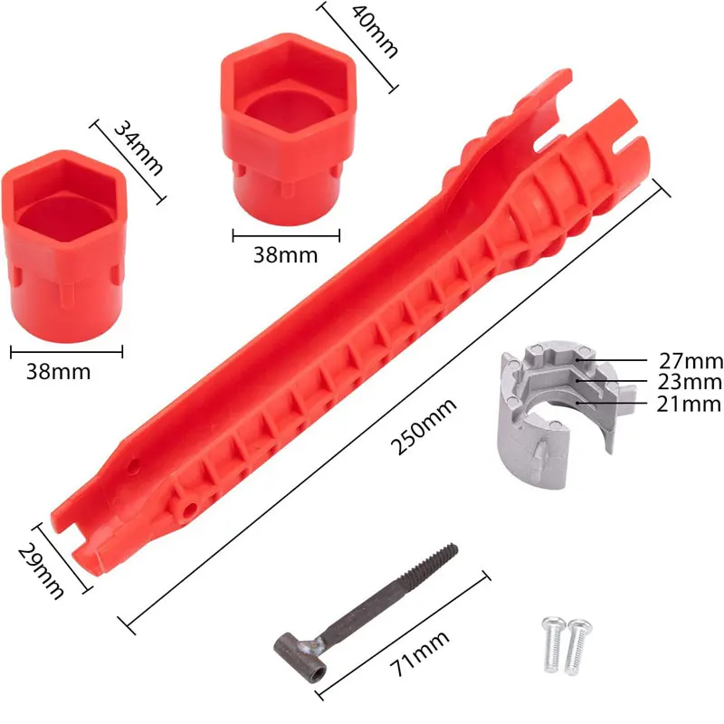 Chiave per rubinetto per lavello K50 chiave multifunzionale per riparazione a doppia testa scaldabagno strumenti idraulici Set di chiavi per attrezzi da bagno