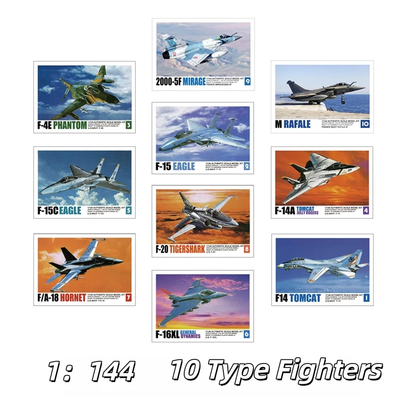 1/144 تجميع نموذج مقاتلة الولايات المتحدة الأمريكية F14 Tomcat F15 النسر F-4E فانتوم البلاستيك محاكاة الطائرات العسكرية مصغرة جمع لعبة