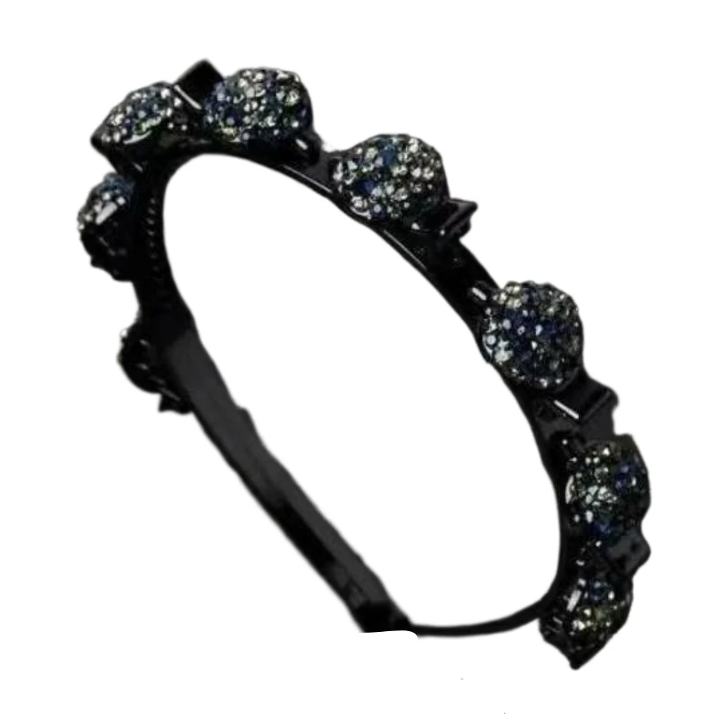 

Antislip Rhinestone Bangs Fixed Headband Sweet Elegant Hair Bands with Clips Hair Accessories Korean Style Shiny Hair Hoop Party