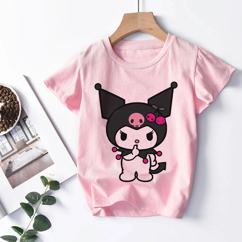 Funny T Shirt Kuromi Kawaii Manga Japanese Anime Children Kuromi T-shirt Kids Clothes Tshirt Tops Tee Boys Girls Tee Baby Cute