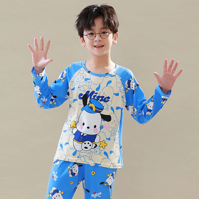 Hello Kitty Children Pajama Sets O Neck Soft Comfortable Print Kids Night Clothes Set Suitable Comfy Two Piece Set Autumn