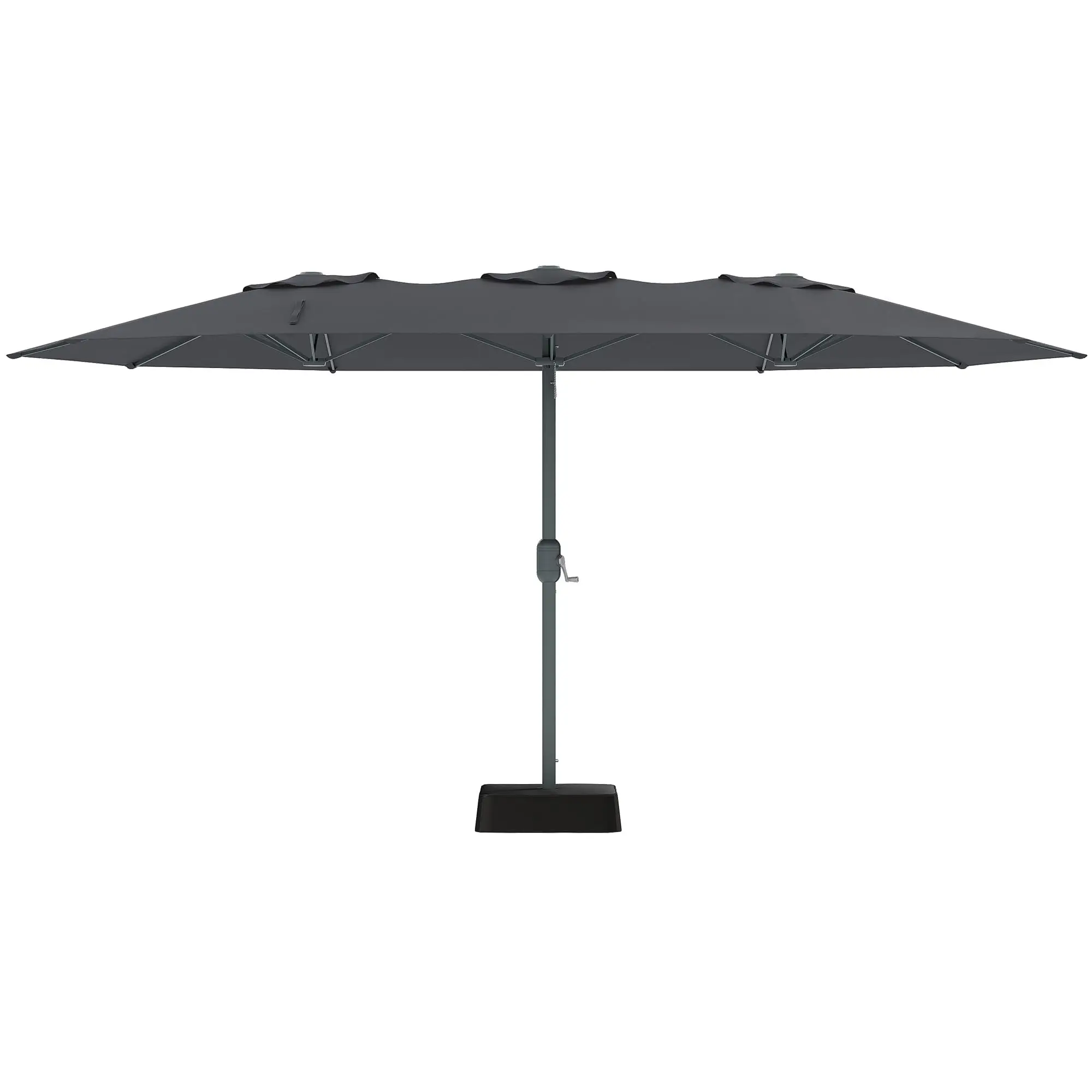 Outdoor Patio Umbrella 9x15ft with Base, Heavy Duty Rectangular Market Umbrella with 12 Ribs, UV Protection, Weather-Resistant Oxford Fabric Sun Shade for Garden, Backyard, Poolside, Balcony and Deck