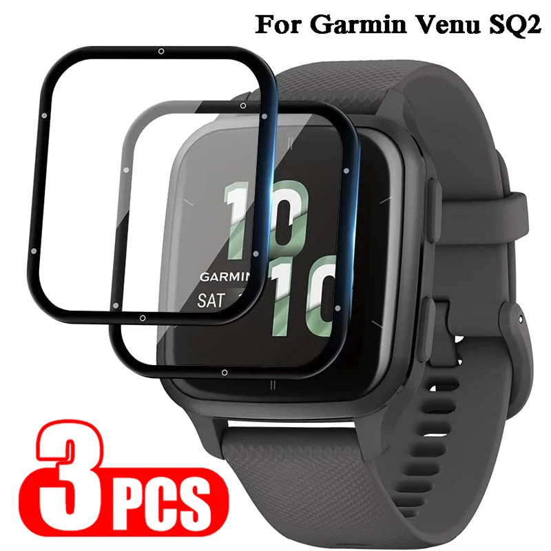 HD Clear Film for Garmin Venu SQ 2 Music SmartWatch Protective Cover Guard 3D Full Coverage Screen Protector Anti-Scratch Films