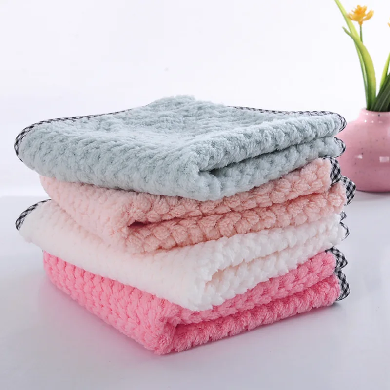 3/5Pcs Microfiber coral rags absorbent oil removal Dish cloths Kitchen cleaning cloths