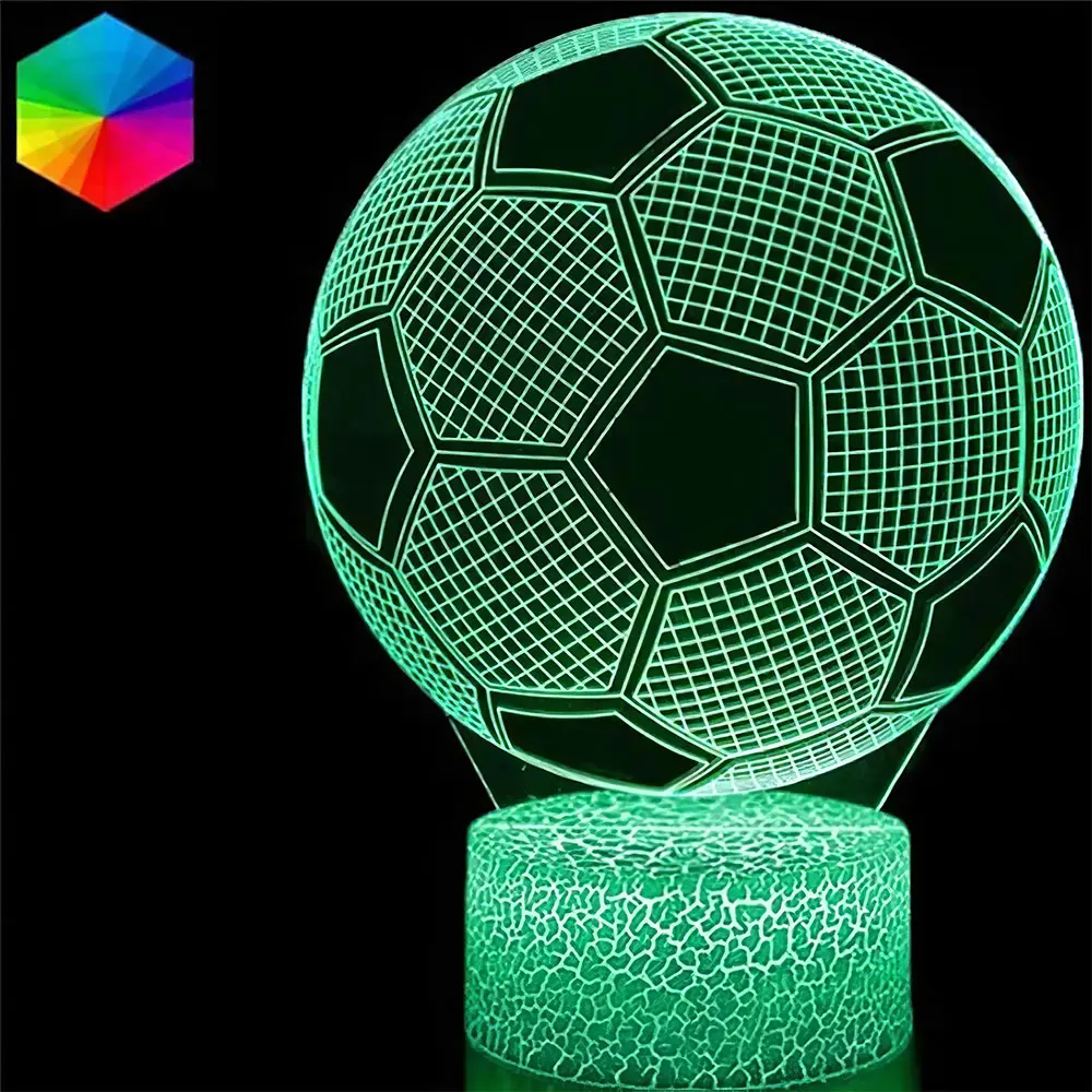 Child Football Ball 3d Night Light Touch Sensor Remote Nightlight for Kids Bedroom Decoration Soccer Table Lamp Gift