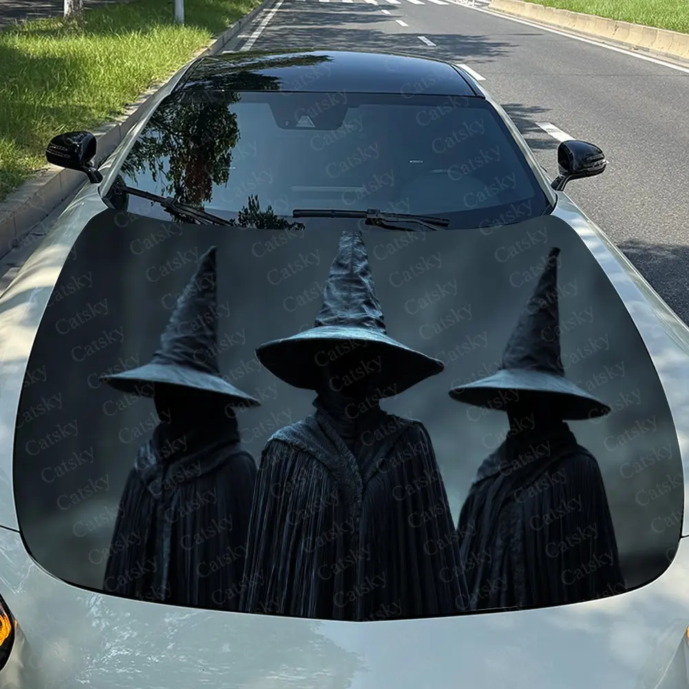 

Car Decal Three Witches with Dark Textural Artistic Fusion Design, Crafting a and Immersive Visual Car Hood Sticker, Waterproof