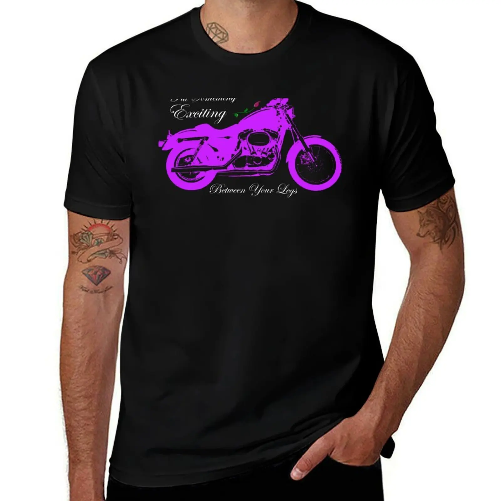 Motorcycle with a Woman's Touch: Put Something Exciting Between Your Legs T-Shirt All Match Basic Short Sleeve Top T-Shirt