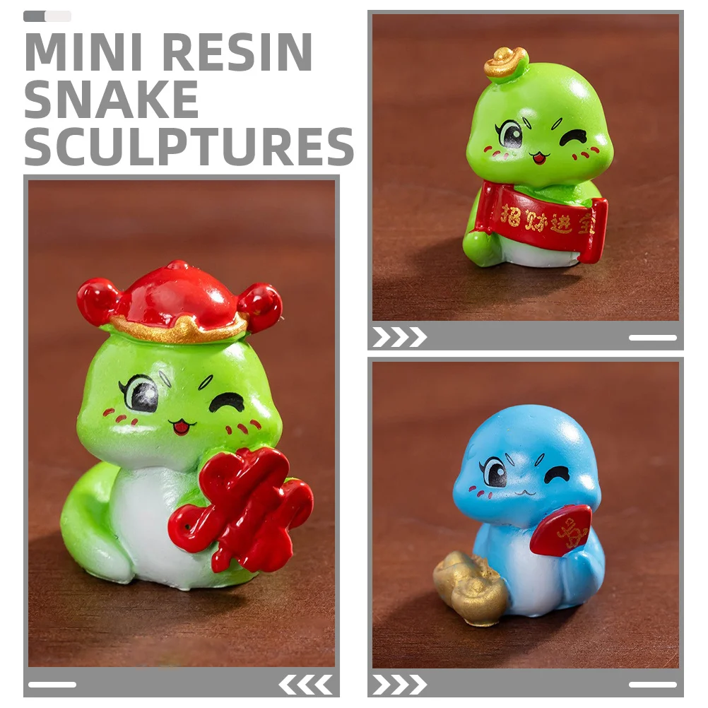 9 قطعة صغيرة الراتنج الأفعى النحت المشهد الصغير الديكور لحديقة اناء للزهور داخلي في الهواء الطلق استخدام الحيوان السنة الجديدة ديكور التميمة