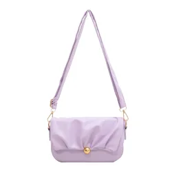 Women’s Bags Trend Handbags Purple Simple Folds Design Luxury Messenger Bag Female Small Bags Crossbody Bags for Women 2022 New