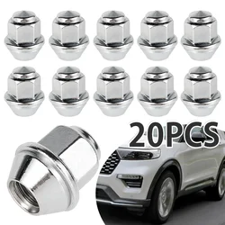 20Pcs Wheel Nuts for Ford Wheels M12 x 1.5 19mm Hex Wheel Nuts Replacement 1678260 60 Degree Taper Carbon Steel Plated Nuts