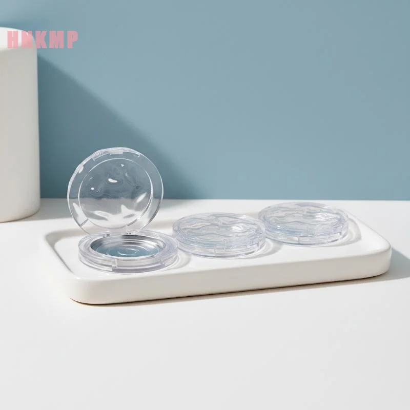 Affordable Clear Wavy Blush Box for Budget-Friendly Makeup Storage with Powder Lipstick and Concealer Slots