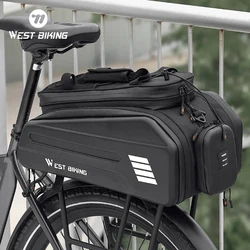 WEST BIKING Bicycle Bags 20L Foldable Multifunction Bike Battery Tail Bag Waterproof Cycling Rear Seat Bags Can Hang Taillight