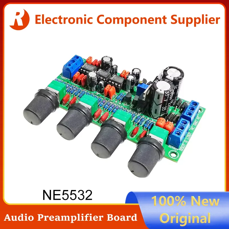 Hi-Fi NE5532 Operational Amplification Audio Preamplifier Tone Board 2.0 Sound Effect Adjustment Circuit Module High Fidelity