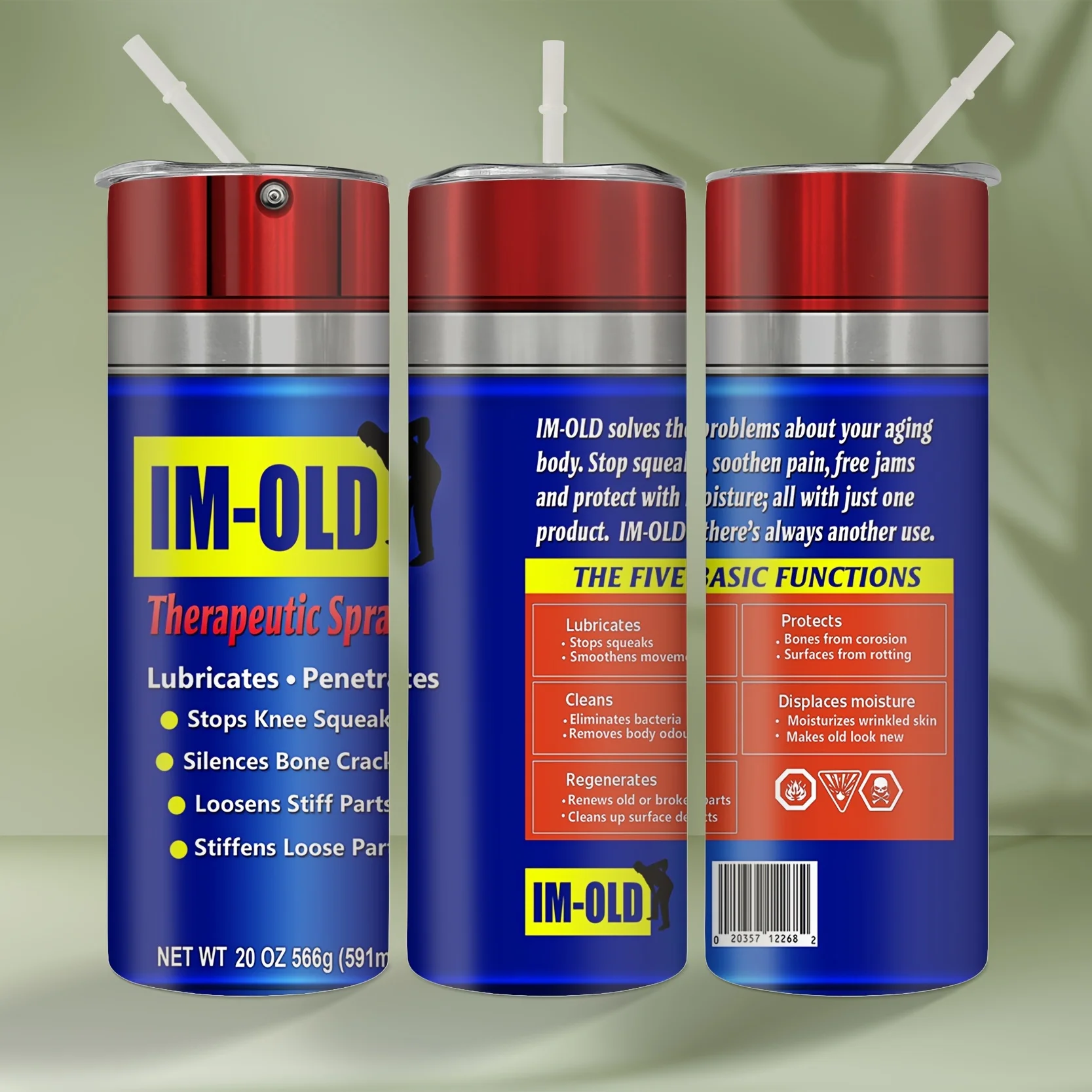 1 قطعة ، زجاجة بخاخ مضحكة نمط IM قديم بهلوان مع غطاء وقش ، زجاجة مياه من الفولاذ المقاوم للصدأ 20 أونصة ، مياه مستقيمة معزولة #2