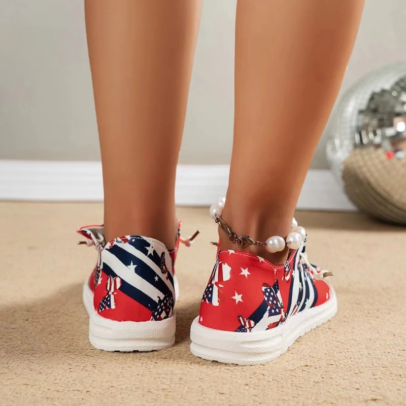 2025 ربيع الخريف جديد مطبوعة حذاء مسطح مريح جولة تو المألوف عارضة خفيفة الوزن شقة النساء أحذية أطفال