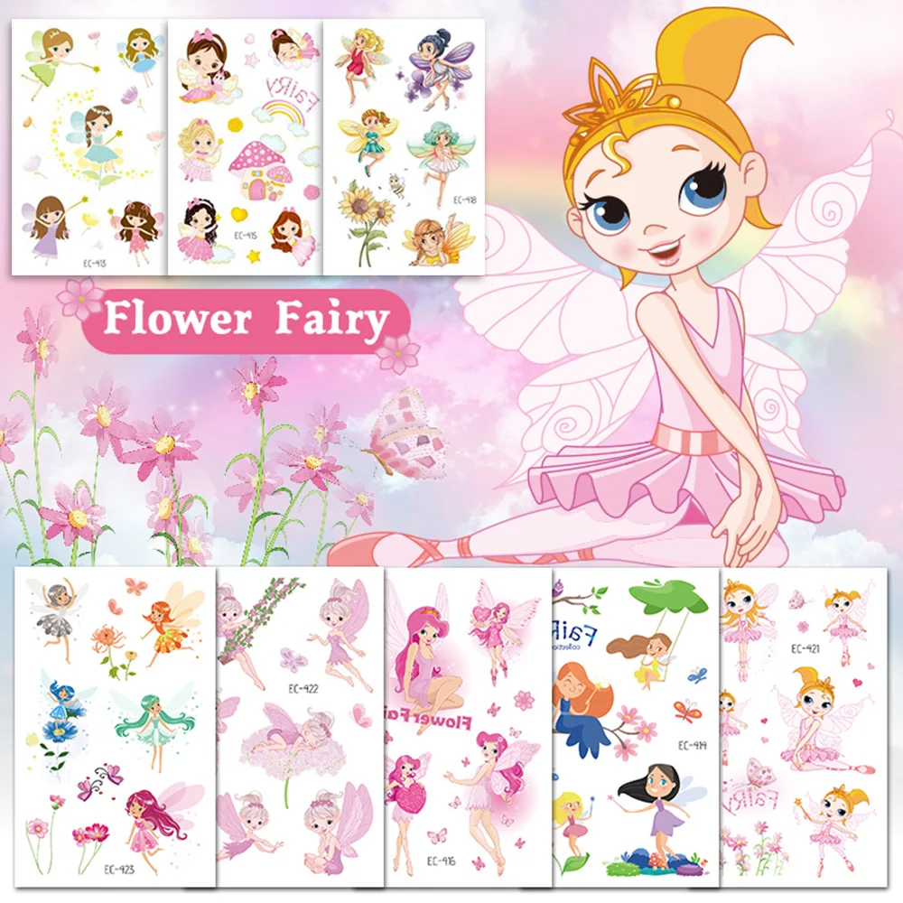 12pcs Fantasy Fairy Temporary Tattoos, Fairy Tale Party Favors, Decorations, Cartoon Mushroom Butterfly  Fairy Tattoo Stickers