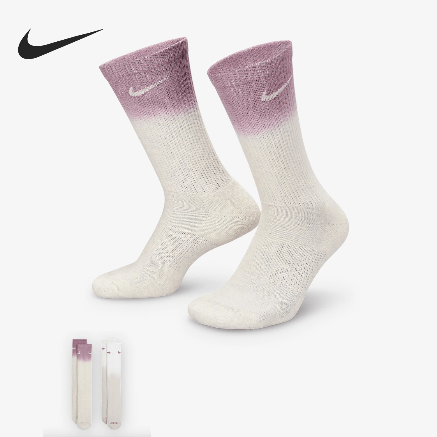 

Nike genuine EVERYDAY PLUS Unisex Sports High-Cut Socks 2-Pack FQ1355-912