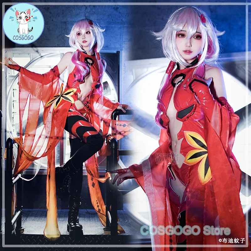 Guilty Crown Inori Yuzuriha Battle Suit Cosplay Costume Halloween Outfits Clothing Women Red Sexy Suit