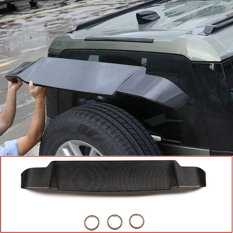 Car Rear Tail Wing Trunk Roof Spoiler For Land Rover Defender 2020 2021 2022 Real Carbon Fiber Exterior Details Car Accessories