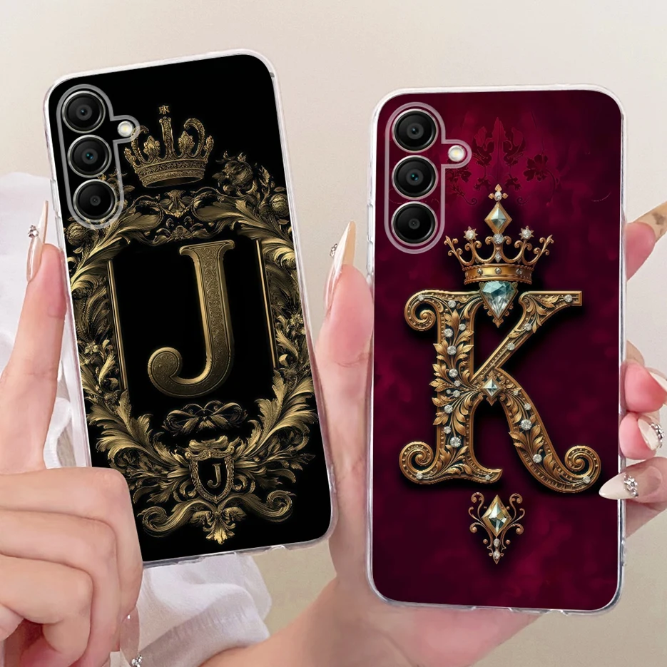 

Чехол для Samsung Galaxy A17 5G SM-A176B Fashion Crown Letters Cover Прозрачный силиконовый чехол для телефона Samsung A17 A17 5G Soft Shell