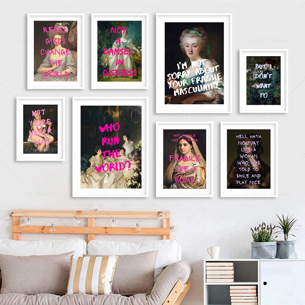 Abstract Feminist Quote Art Wall Poster Print Fall Of The Patriarchy Canvas Painting Picture Feminism for Living Room Home Decor