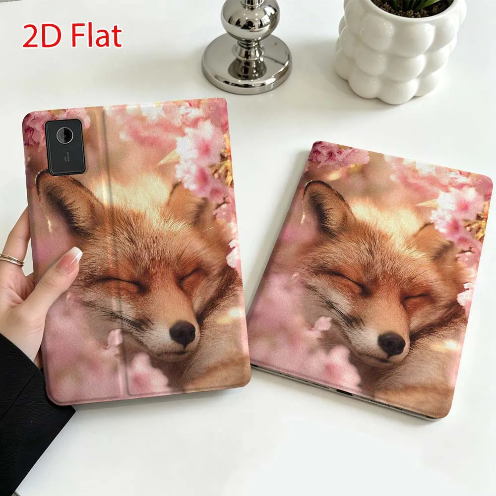 Cute fox art pattern For Lenovo Xiaoxin Pad Pro Tab P12 P11 11 13 11.2 inch K11 Plus Pen Tray Tablet Case Soft
