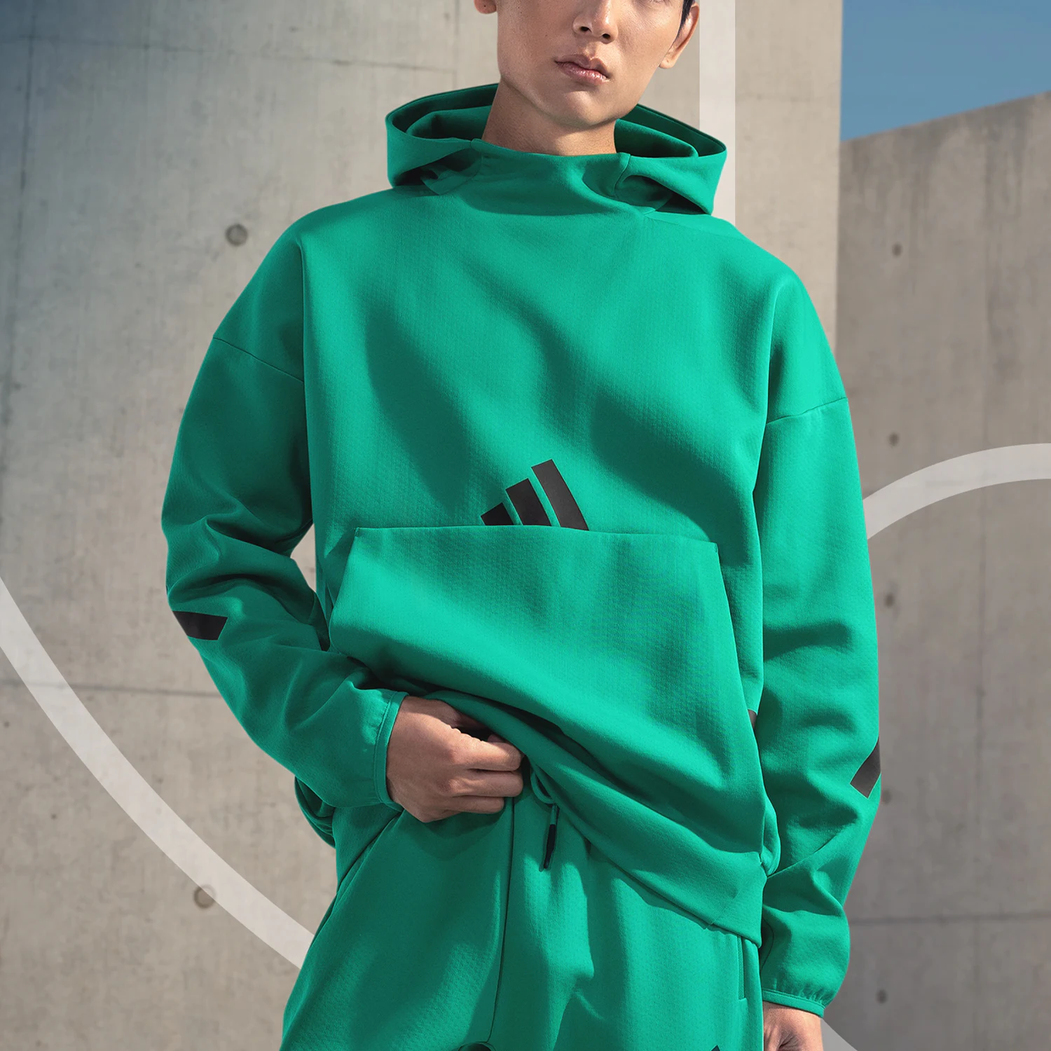 سويت شيرت Adidas Original M Z N E HD للرجال بقلنسوة للشفاء الحقيقي JD6440