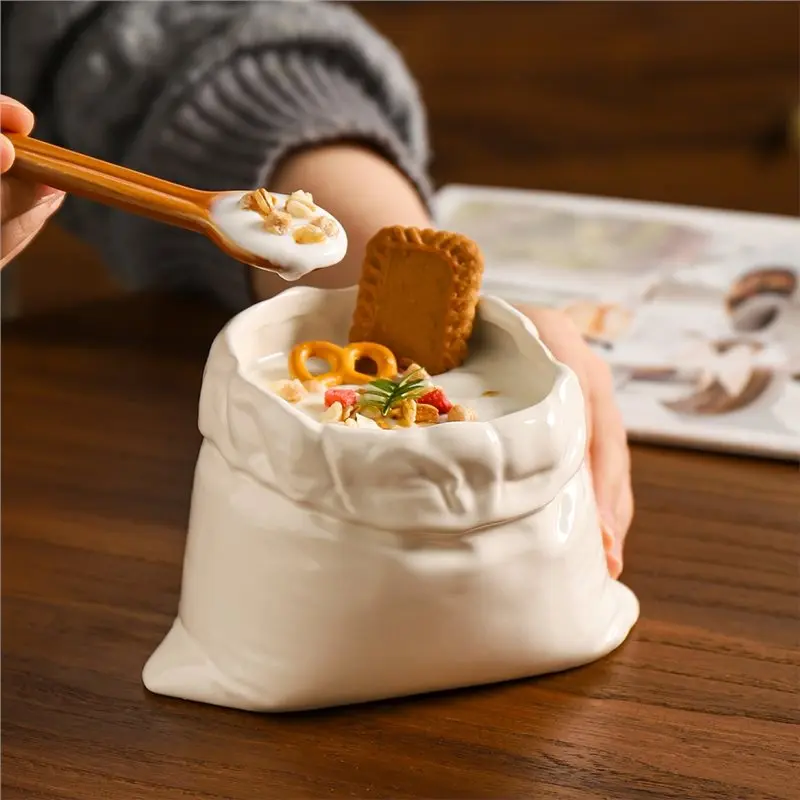 WCS- Coffee Cup Heat-Resistant 450ML Water Cup Cloth Bag Mug Hand-Crafted Non-Slip Espresso Cup Offices Essentials