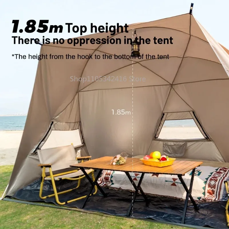 4-7 Person Portable Camping Tent, Waterproof Sunscreen Folded Canopy Shelter for Park Beach Outdoor Daily Use