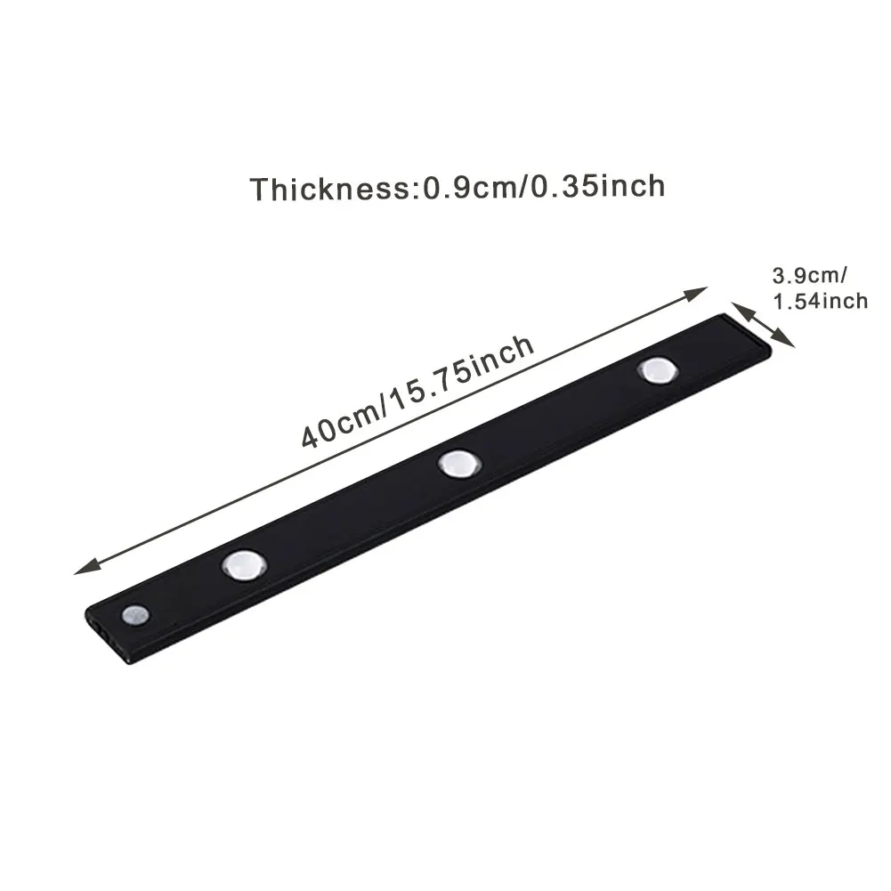 Barra de luz LED para cocina, armario, dormitorio, lámpara ultrafina de lectura debajo del gabinete, Sensor de movimiento magnético regulable, 3 modos de Color