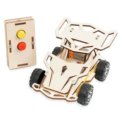 DIY Wooden Remote Control Car Wooden Four Wheel Drive Racing Assembling Science Experiment Kits KIDS STEM Educational Toy