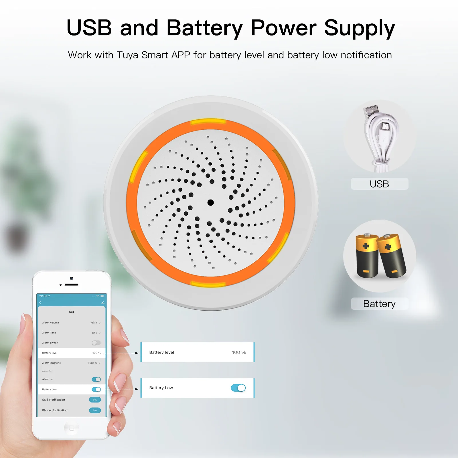 Tuya zigbee/wifi inteligente som e luz sirene sensor 90db vida inteligente sirene sistema de segurança em casa via hub gateway, usado com alexa