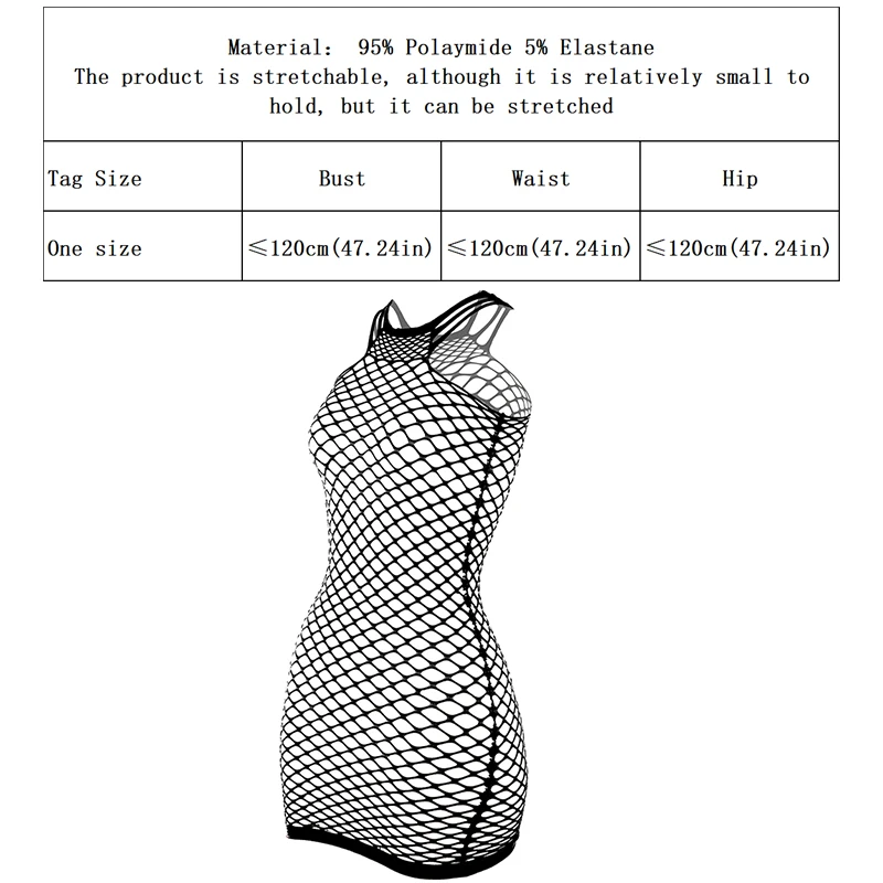 Fishnet Women Sexy Beach Cover Up Dress Women Stretch See Through Sleeveless without Bikini Swimsuit Cover up Mini Beachwea image 3