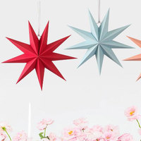 30cm Nine Tip Paper Stars Colorful Lanterns Hanging Stars Wedding Birthday Party Decorations Homeware Room tree decoration