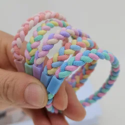 50 PCS Korean Colorful Elastic Braided Hair Ties Scrunchies for Women Girls Ponytail Holder Hair Rings Rope Accessories