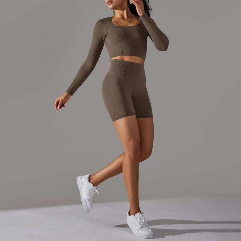 

Новый комплект MIML из 2 предметов: женская одежда для йоги, спортивная одежда для зала, спортивная футболка, леггинсы, женские шорты, комплект для тренировок 2025