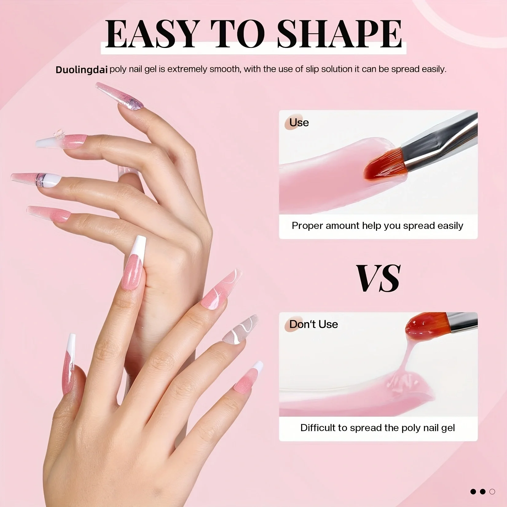 Poly Gel Extension Tool Set, Including 30ml of Cleaner fluid, 7.5ml Base Coat and Top Coat， Nail Mold, Nail Clip And Nail Brush