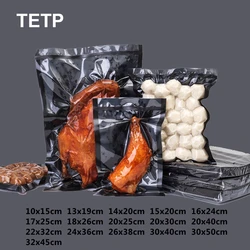 TETP 100Pcs Black Nylon Vacuum Food Bags Home Sausage Dried Fruit Fresh Sealing Packaging Storage  Kitchen Favor Wholesale