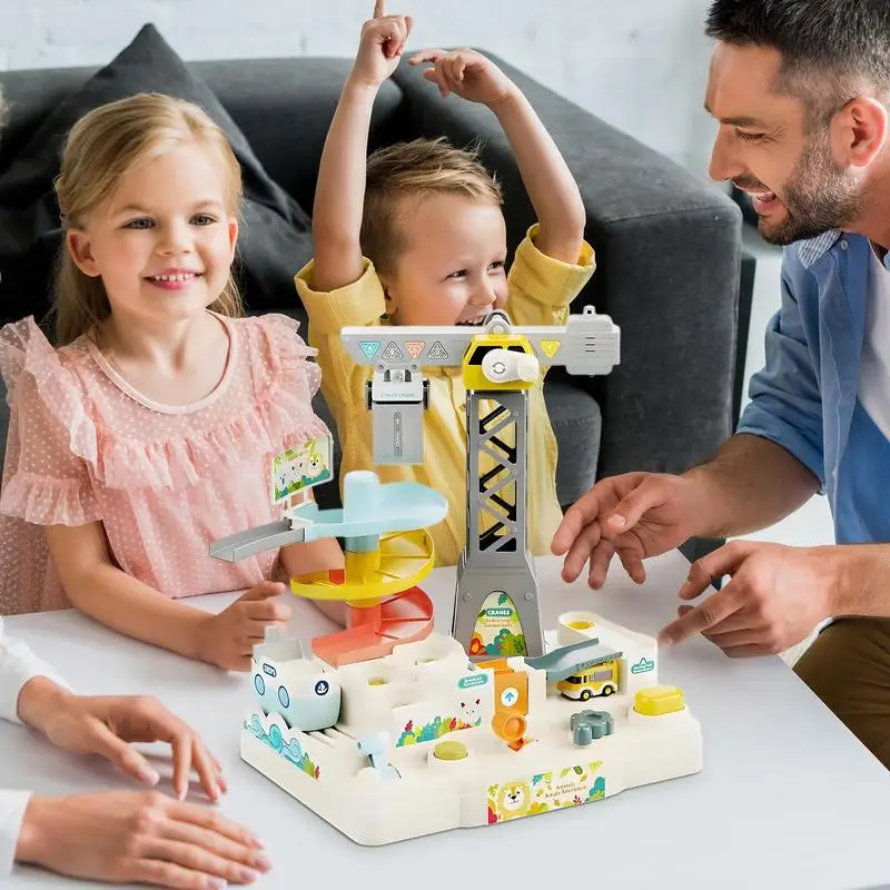 

Race Track Game Set Educational Animal Theme Track Game Race Car Interactive Fun Safe Adventure Toy For Children Boys Girls