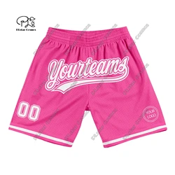 PLstar Cosmos 3D-printen 2023 nieuwe aangepaste naam Logo mode zomer herenshorts authentieke rood roze zwart witte basketbalshorts