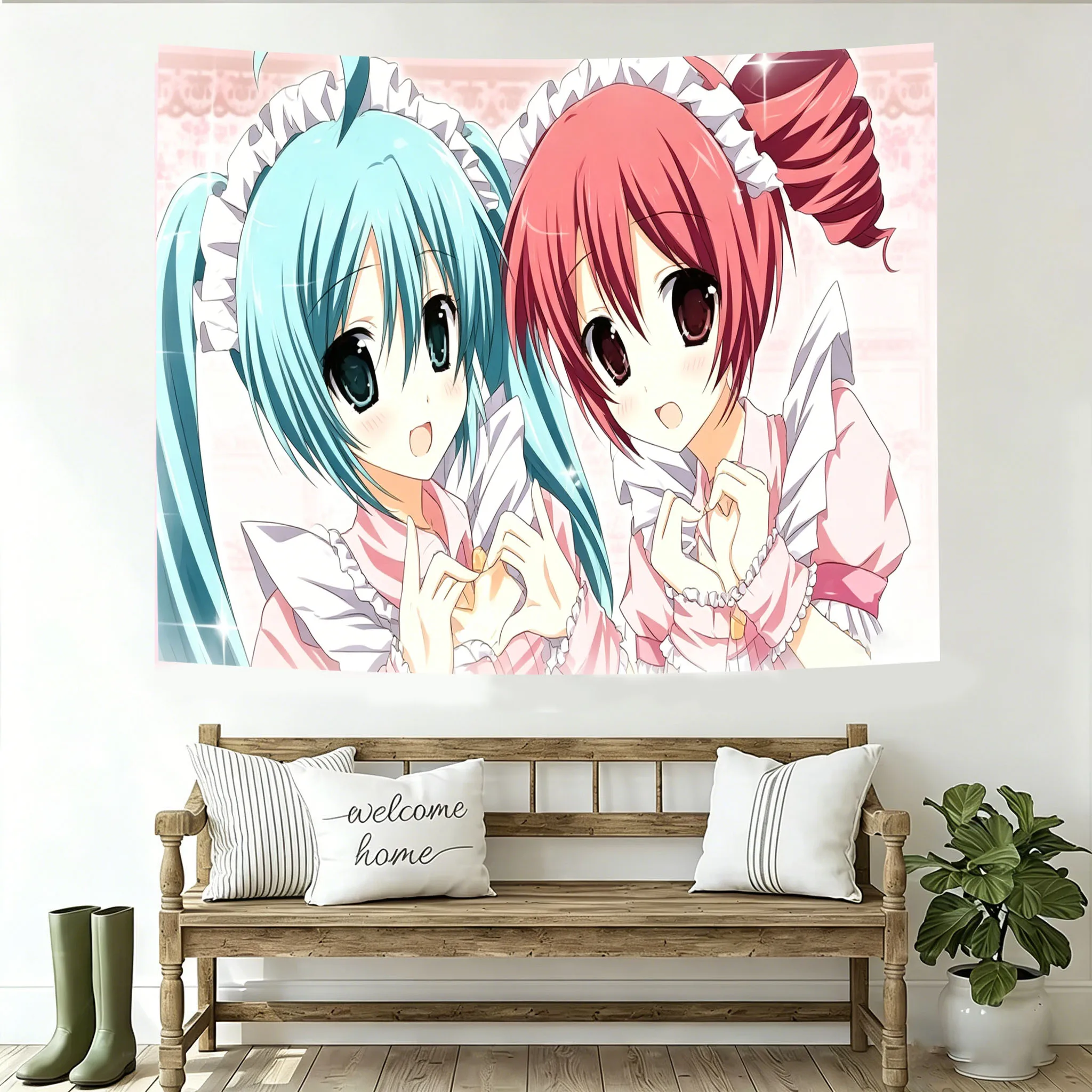 Anime Merchandise Sales - Tapeçaria de Anime com Meninas Empregadas,