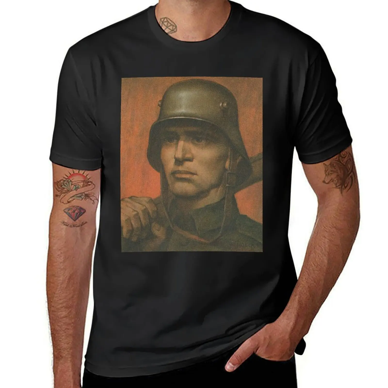 German Soldier Portrait, WW! T-Shirt cute tops heavyweights tees mens t shirts pack