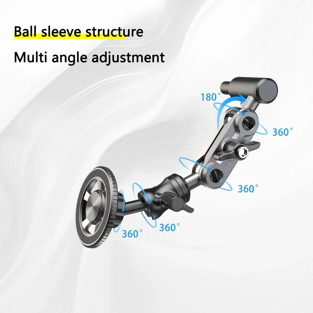 360 Degree Rotation Strong Magnetic Cellphone Stand Self-adhesive Removable Car Cell Phone Holder Anti-Shake Foldable