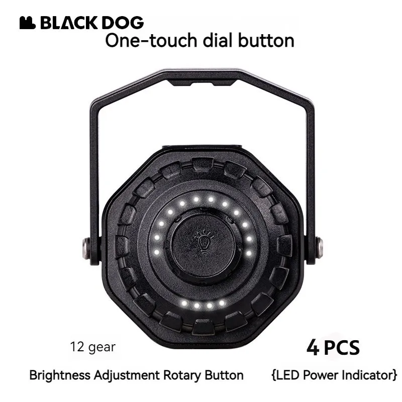

Naturehike Blackdog 2600mAh Camp Atmosphere Light 4 Modes Lighting Lamp 130h Waterproof IPX4 Portable Flashlight Type-C Charging