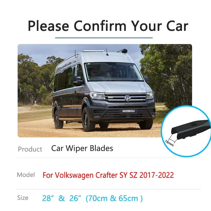 For Volkswagen VW Crafter SY SZ Grand California 2017~2022 Front Wiper Blades Cutter Windshield Windscreen Cleaning Accessories