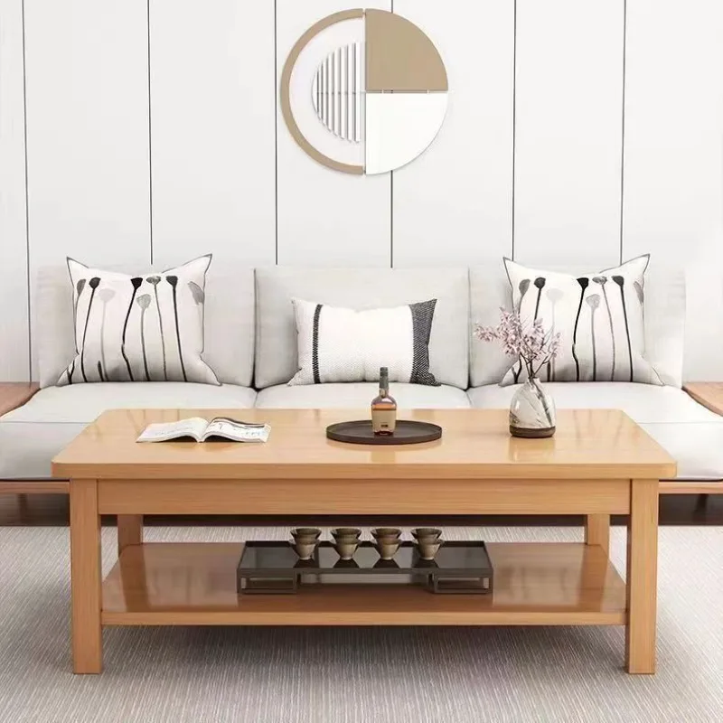 Coffee table household small apartmentsimple modern new Chinese rectangular solid wood tea  coffee  living room