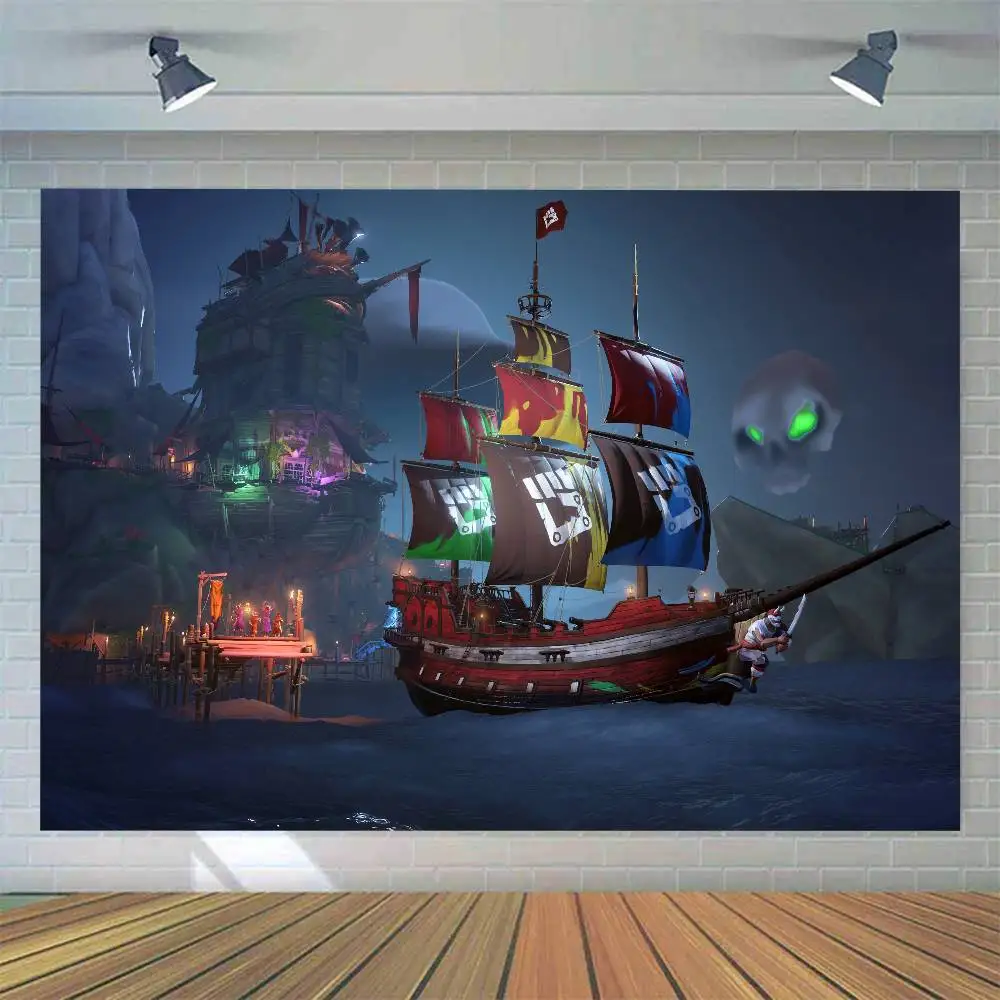 S-Sea Of T-ThieveS خلفية للتصوير الفوتوغرافي لحفلات الأطفال والأسرة صورة ديكور خلفية استوديو الصور